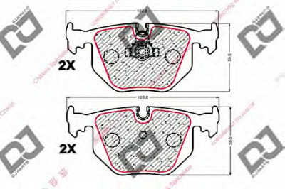 DJ PARTS bp1886 -  Комплект тормозных колодок, дисковый тормоз